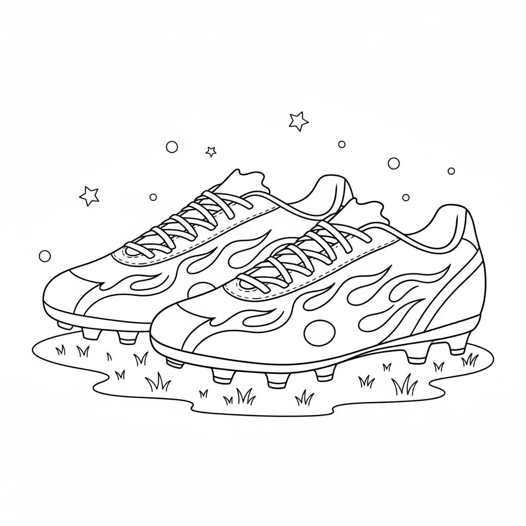 דף צביעה של נעלי כדורגל להדפסה