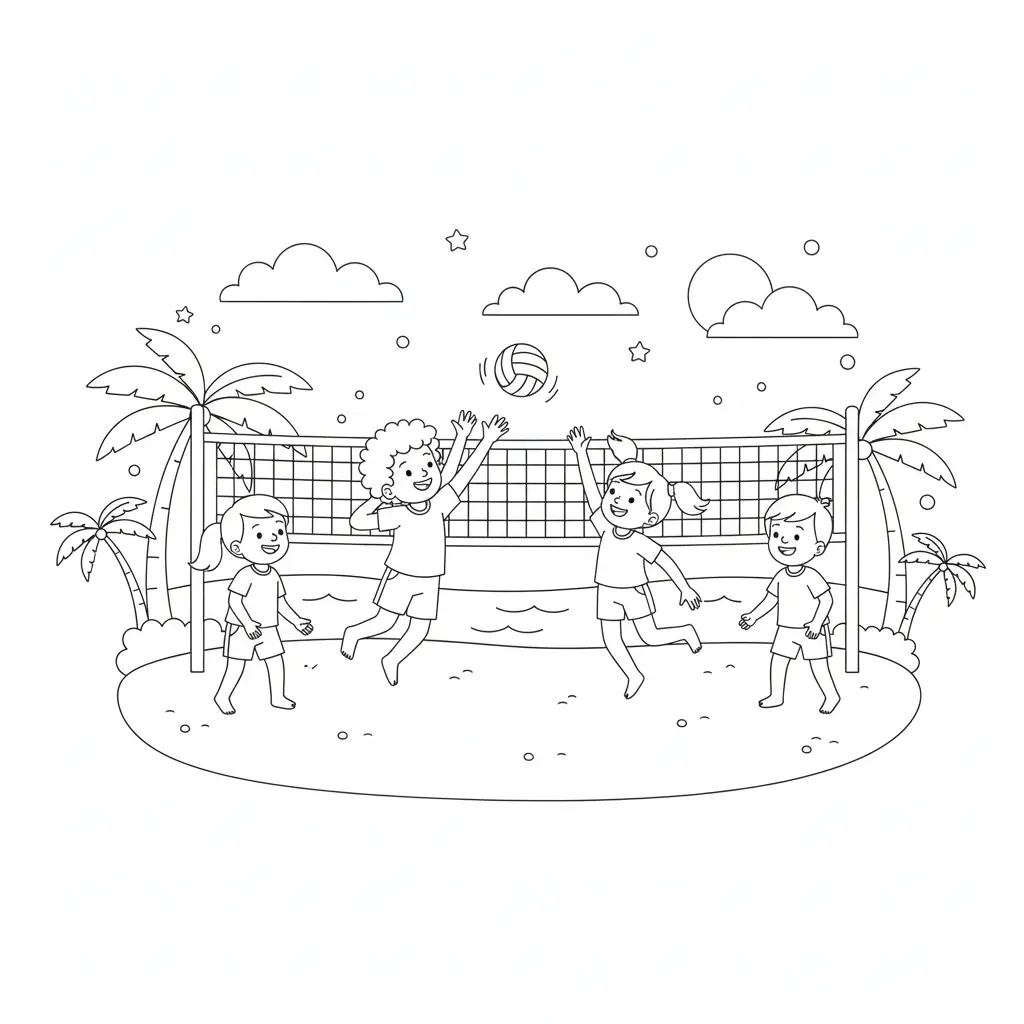 דף צביעה של כדור עף להדפסה