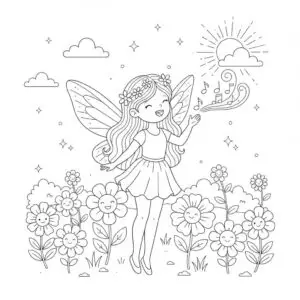 דף צביעה של פיה שרה להדפסה