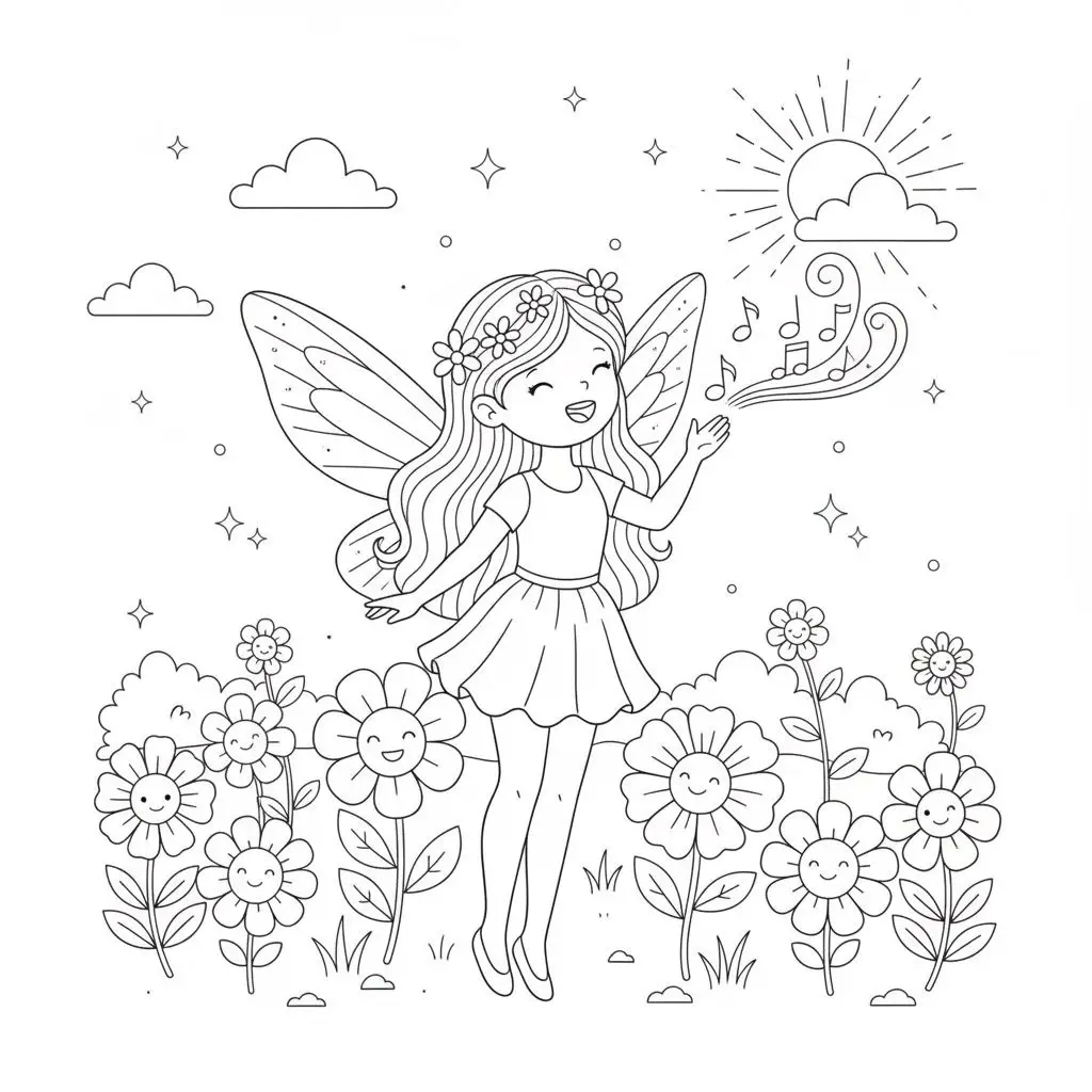 דף צביעה של פיה שרה להדפסה