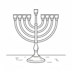 דף צביעה של חנוכייה להדפסה