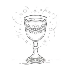 דף צביעה של כוס קידוש להדפסה