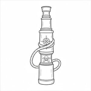 דף צביעה של משקפת שודדי ים להדפסה