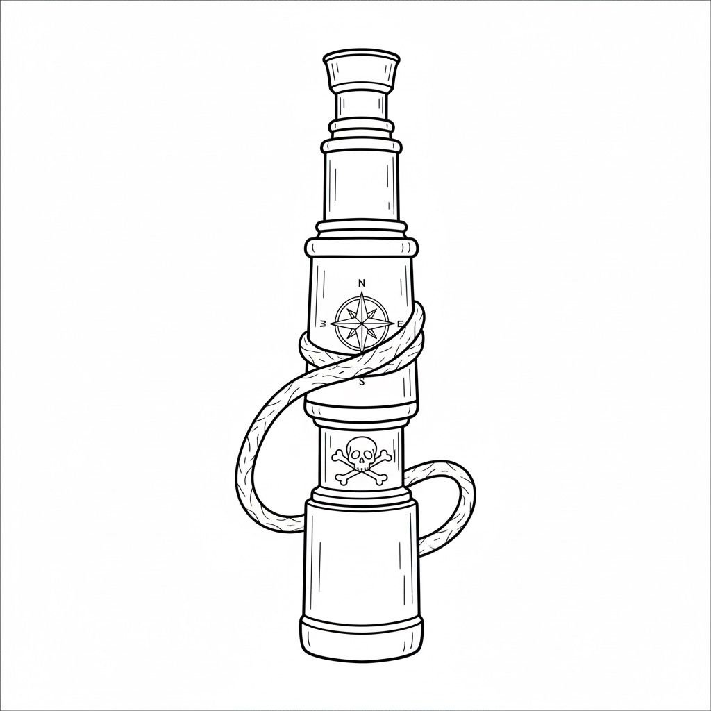 דף צביעה של משקפת שודדי ים להדפסה