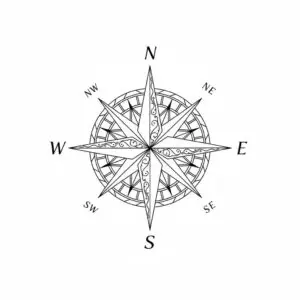 דף צביעה של שושנת הרוחות להדפסה