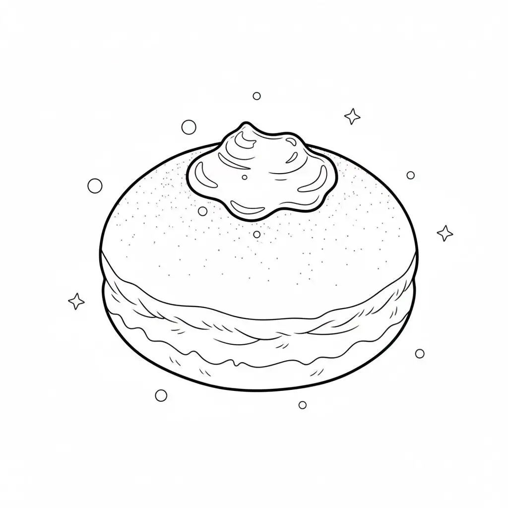 דף צביעה של סופגניה להדפסה