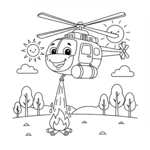 דף צביעה של מסוק כבאות להדפסה