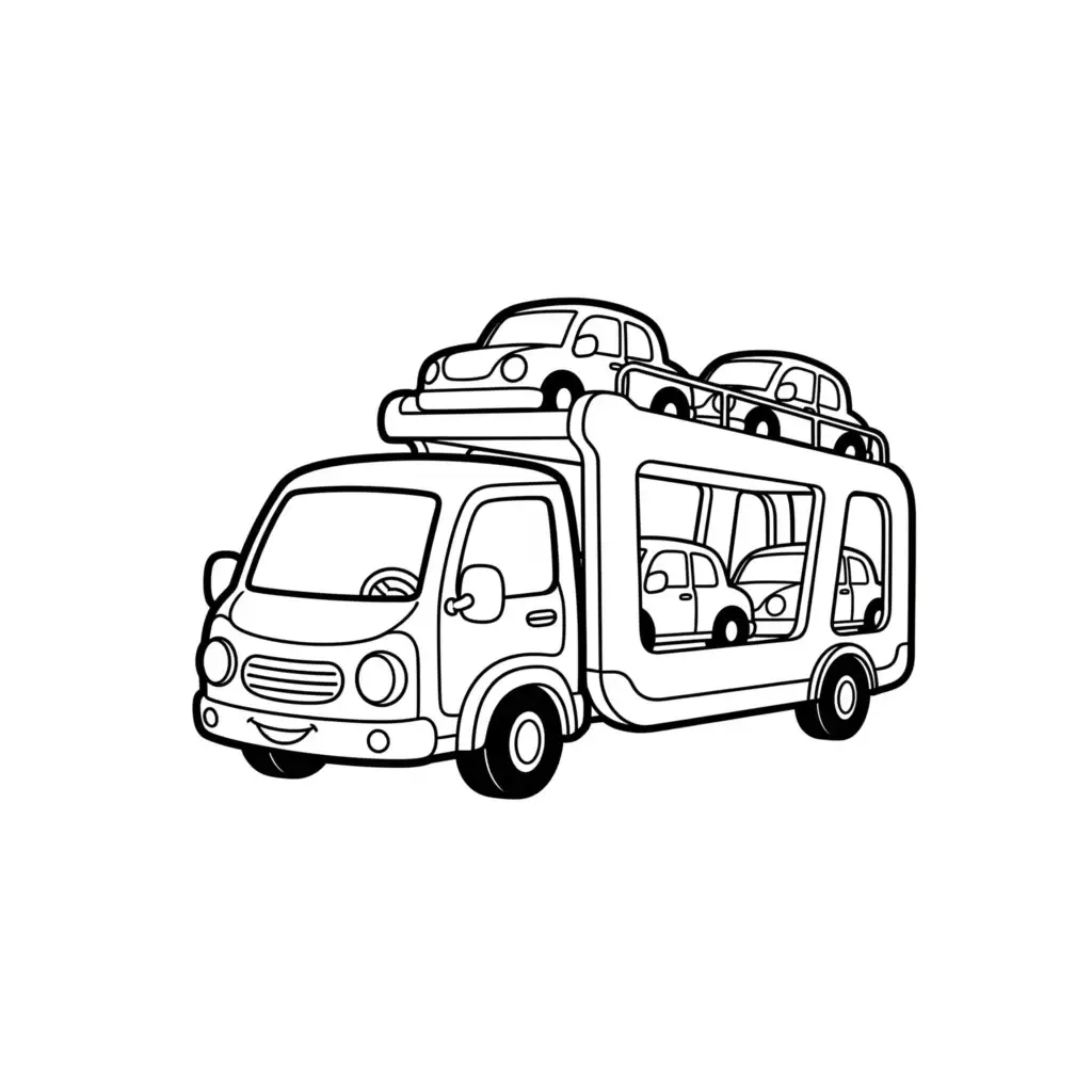 דף צביעה של משאית מוביל מכוניות להדפסה