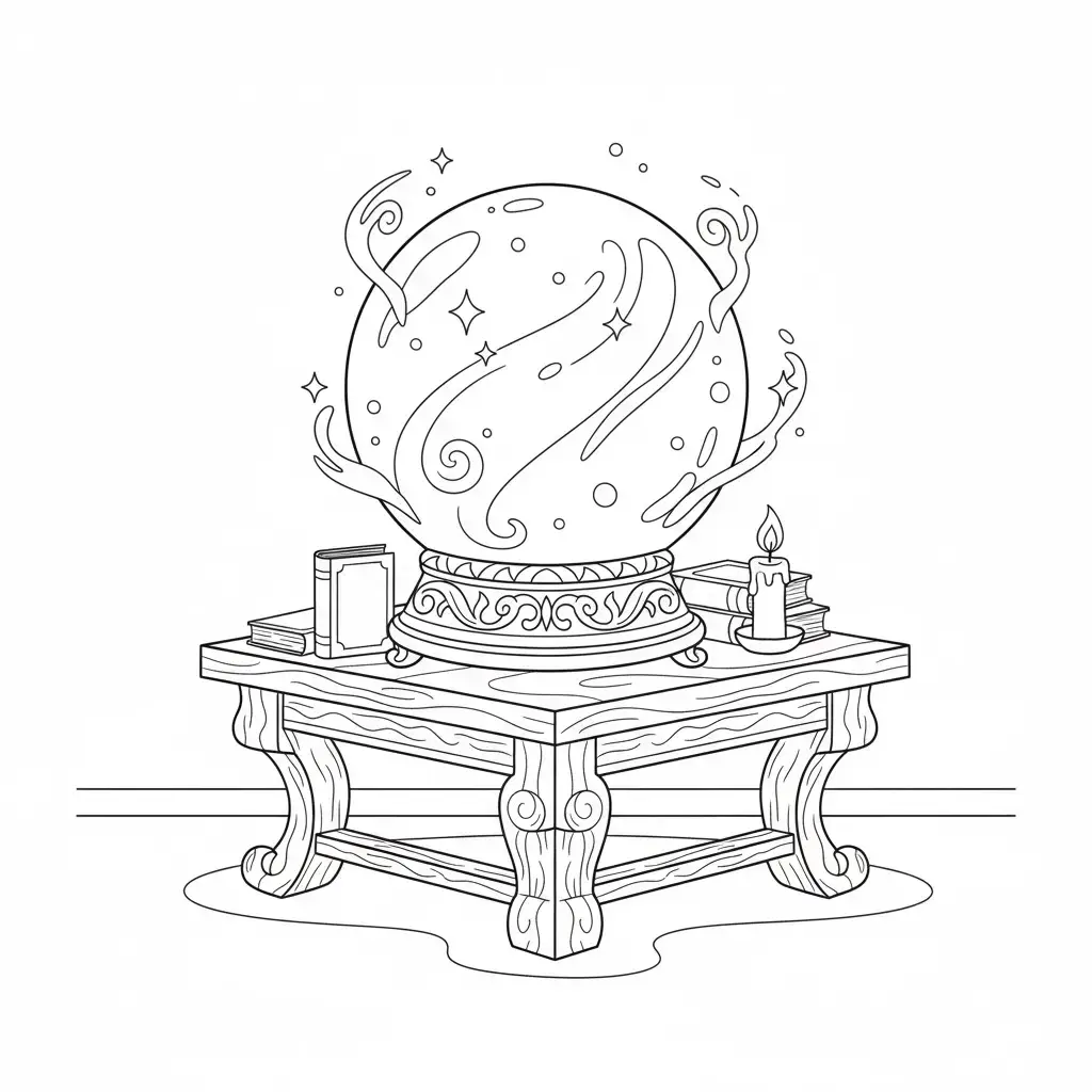 דף צביעה של כדור בדולח להדפסה