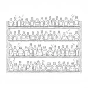 דף צביעה של ארון שיקויים להדפסה