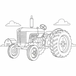 דף צביעה של טרקטור שדה להדפסה