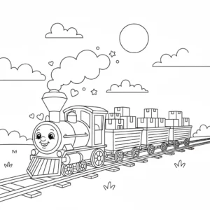 דף צביעה של רכבת משא להדפסה