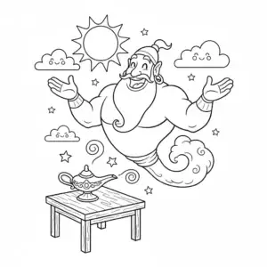 דף צביעה של ג׳יני להדפסה