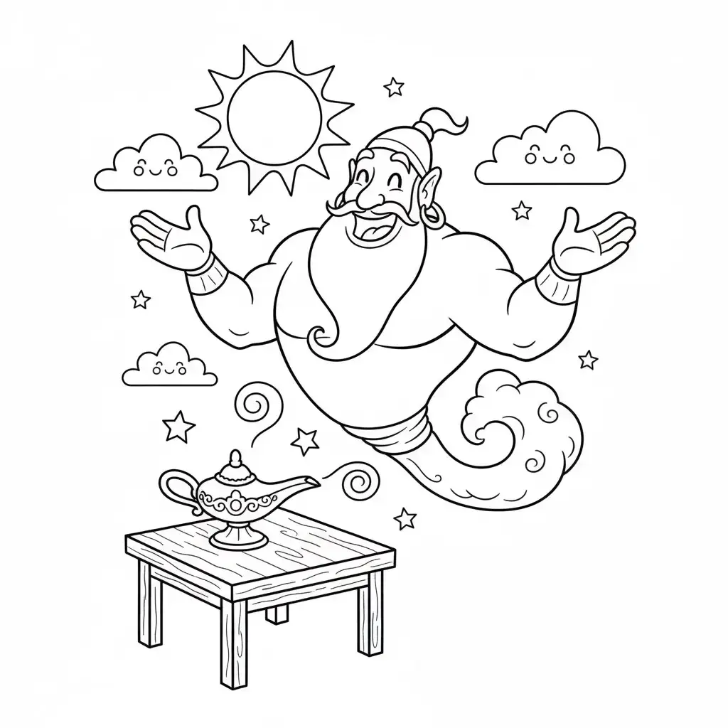 דף צביעה של ג׳יני להדפסה