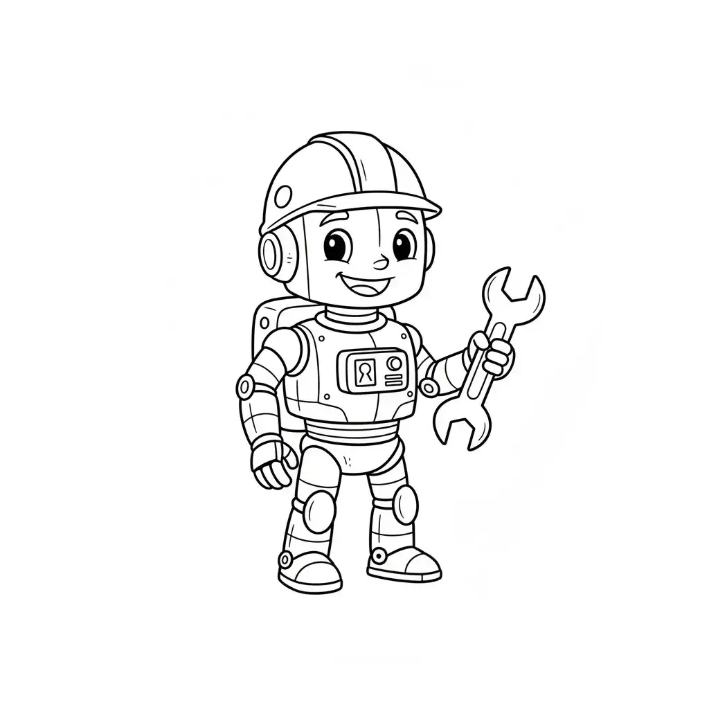 דף צביעה של רובוט תחזוקה להדפסה