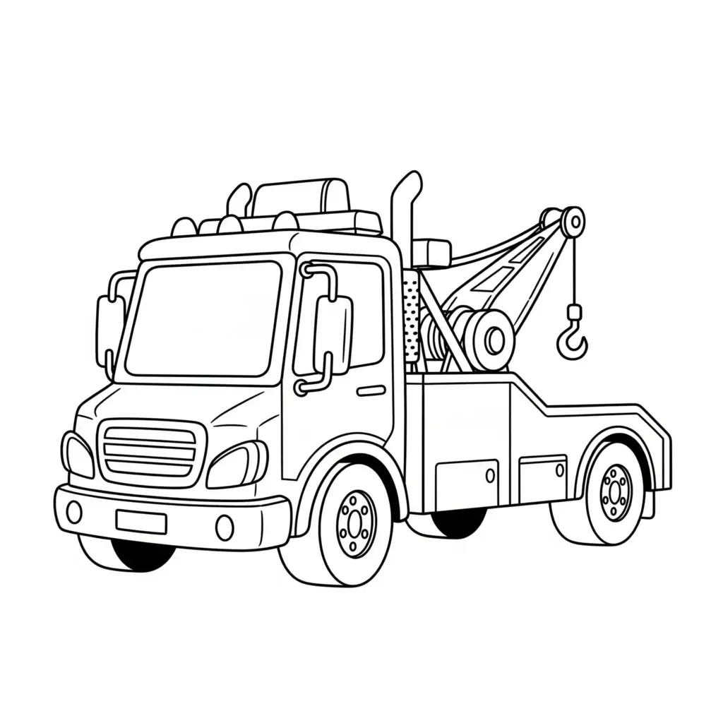 דף צביעה של משאית גרר כבדה להדפסה