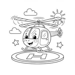 דף צביעה של מסוק ממריא להדפסה