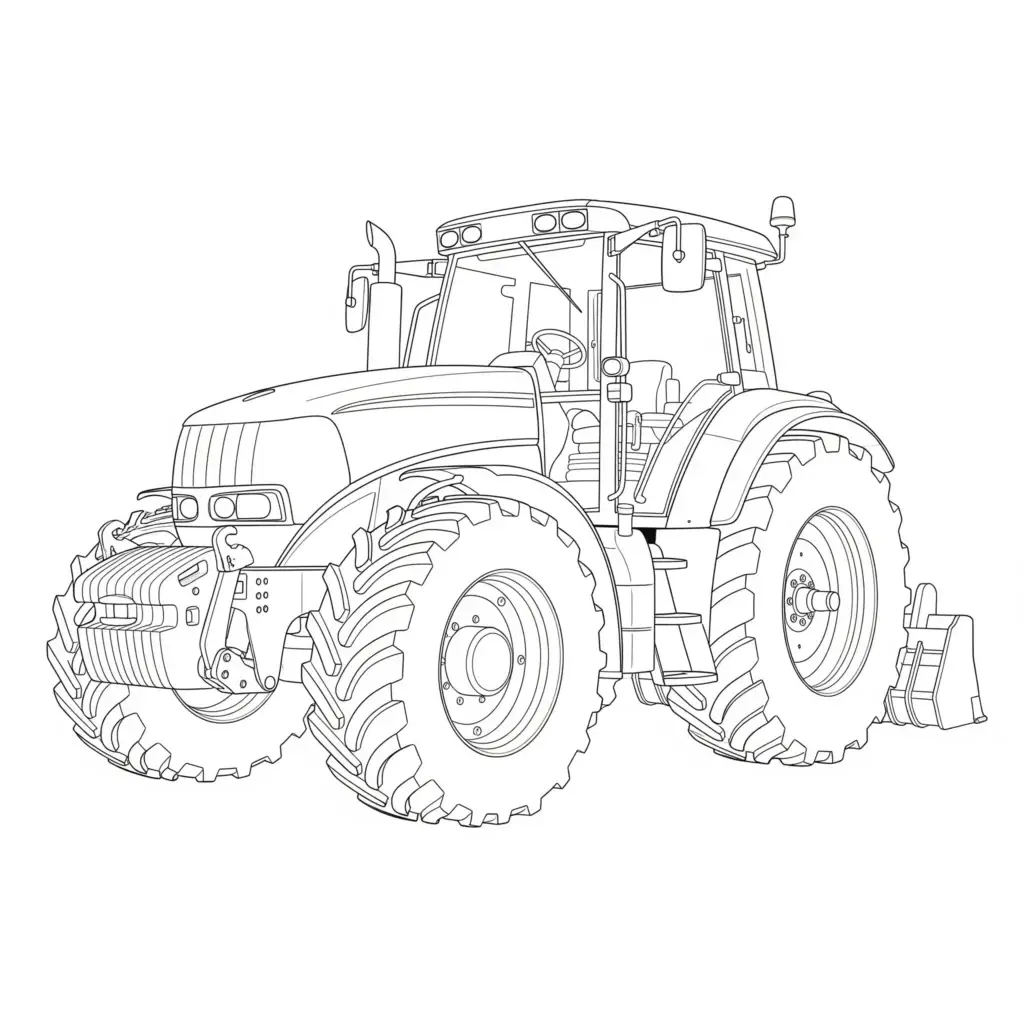 דף צביעה של טרקטור ענק להדפסה