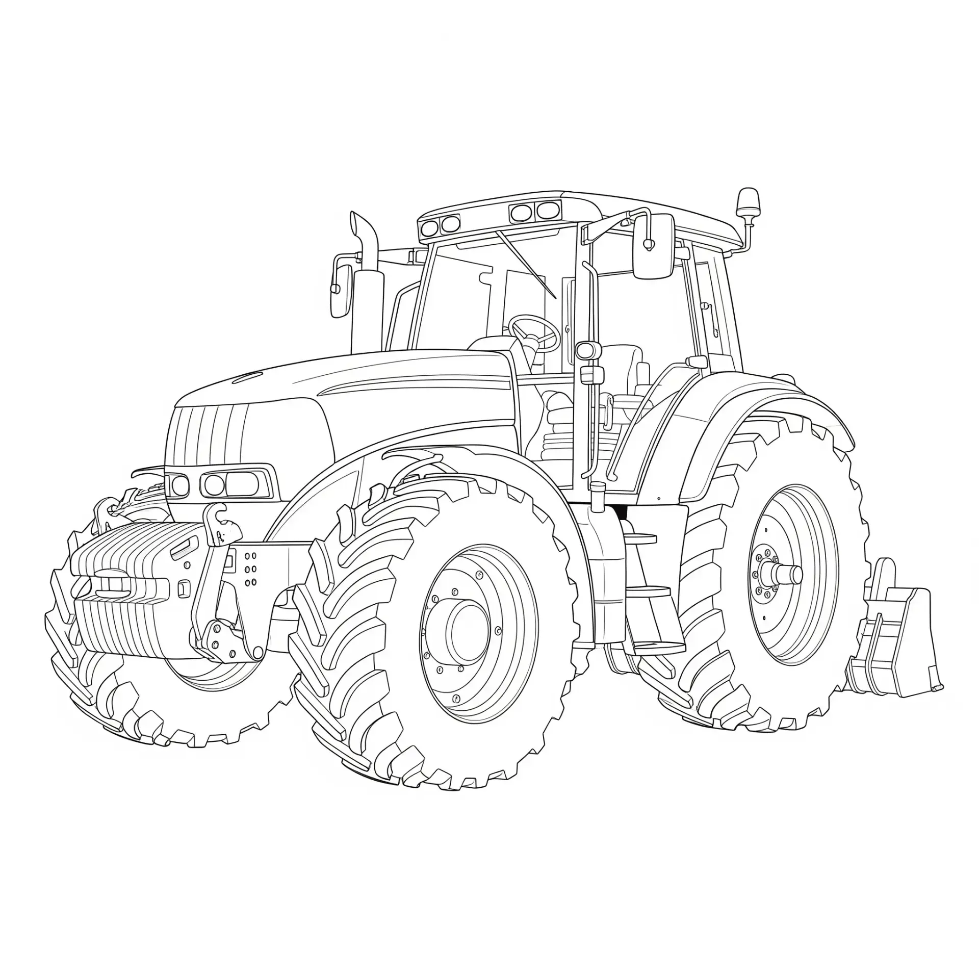 דף צביעה של טרקטור ענק להדפסה