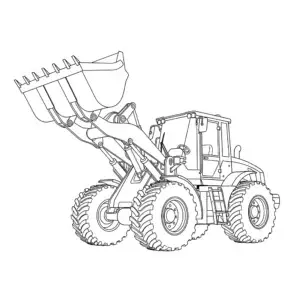 דף צביעה של טרקטור שופל להדפסה