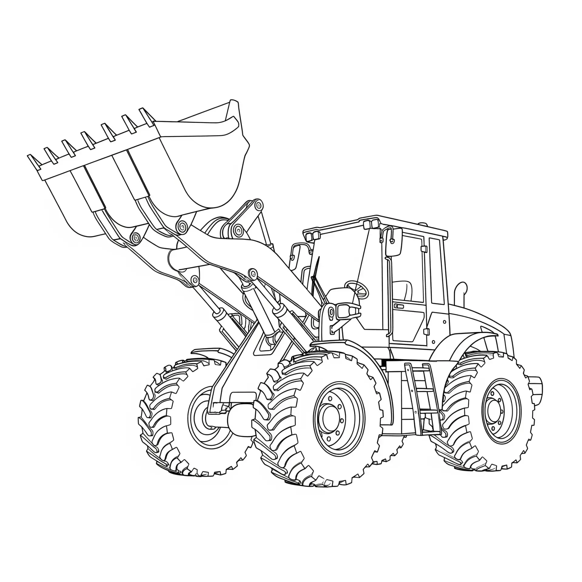 דף צביעה של טרקטור שופל להדפסה