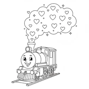 דף צביעה של קטר להדפסה