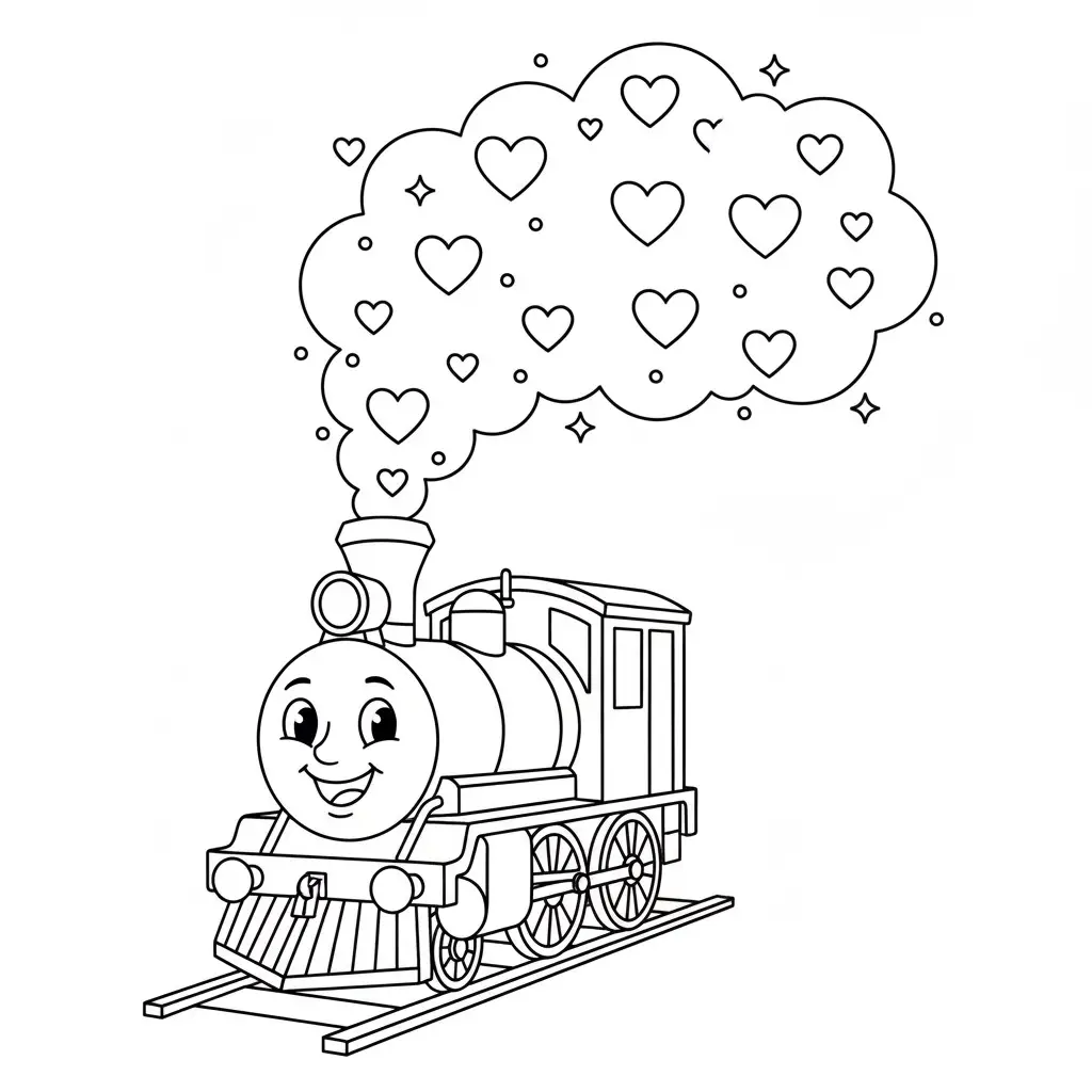 דף צביעה של קטר להדפסה