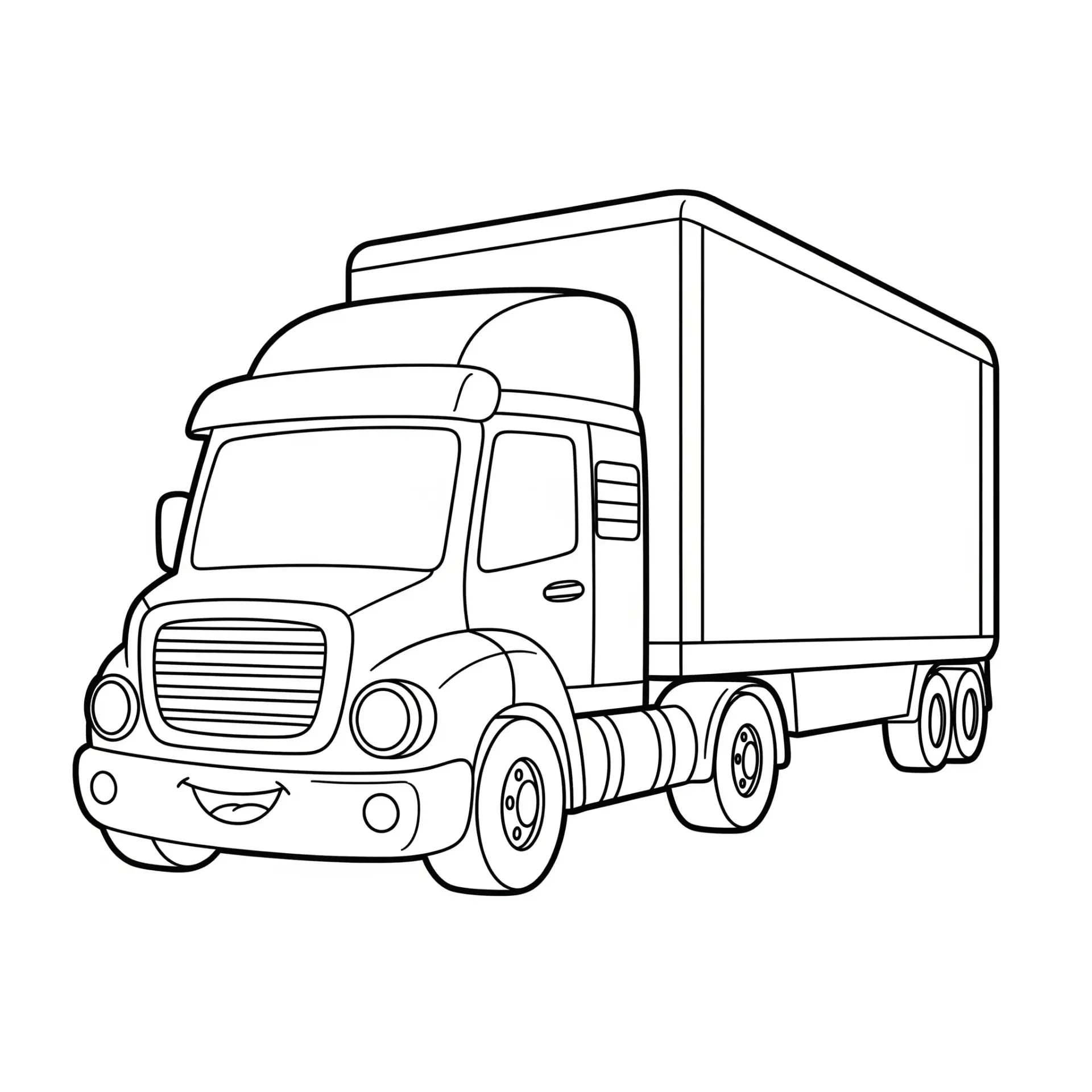 דף צביעה של משאית ארוכה להדפסה