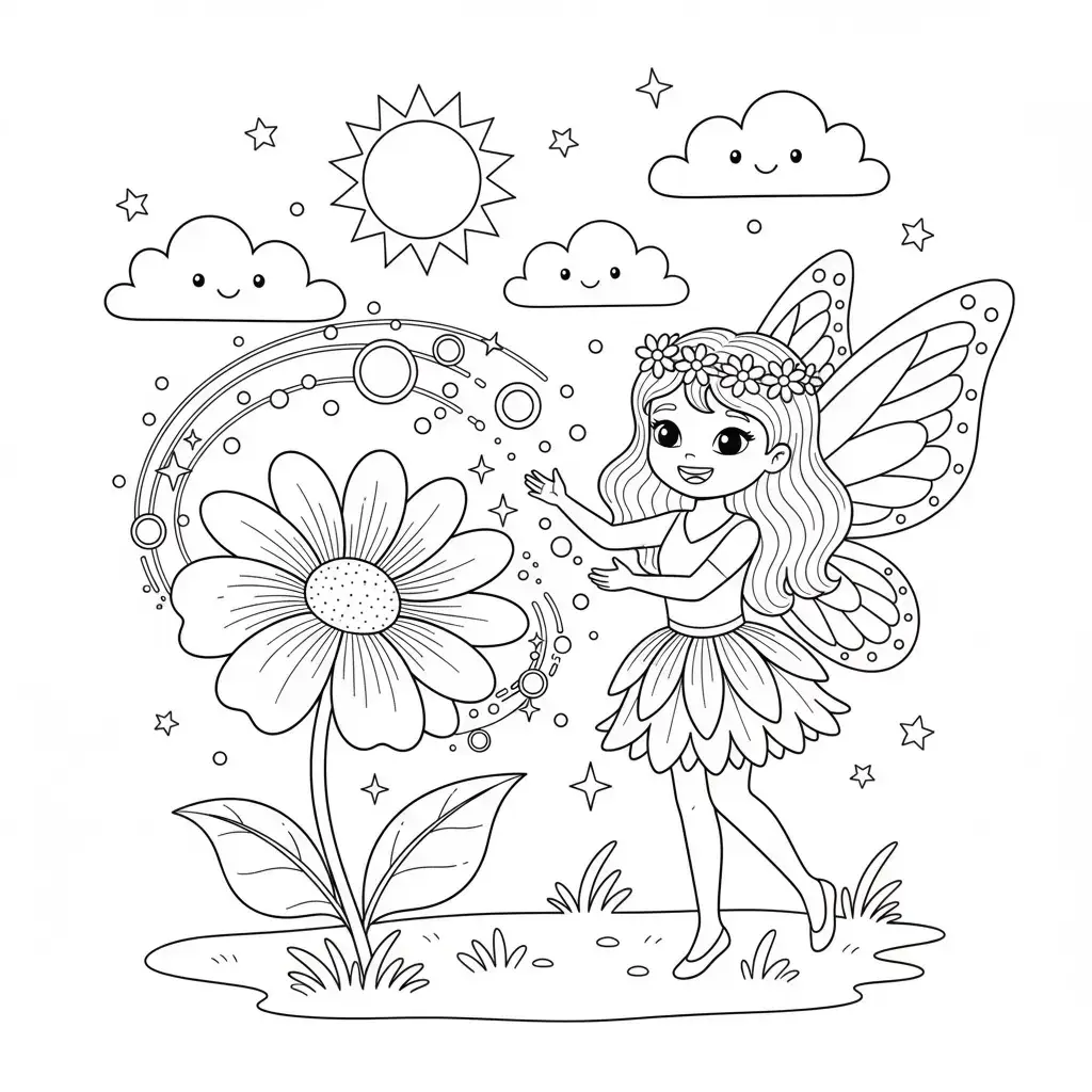 דף צביעה של פיה קסומה להדפסה