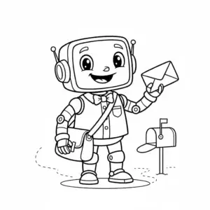 דף צביעה של רובוט דוור להדפסה