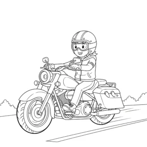 דף צביעה של רוכב אופנוע להדפסה