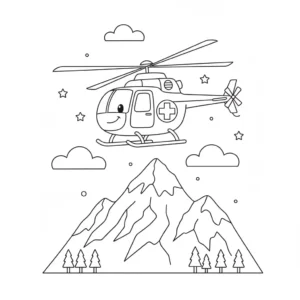 דף צביעה של מסוק חילוץ להדפסה