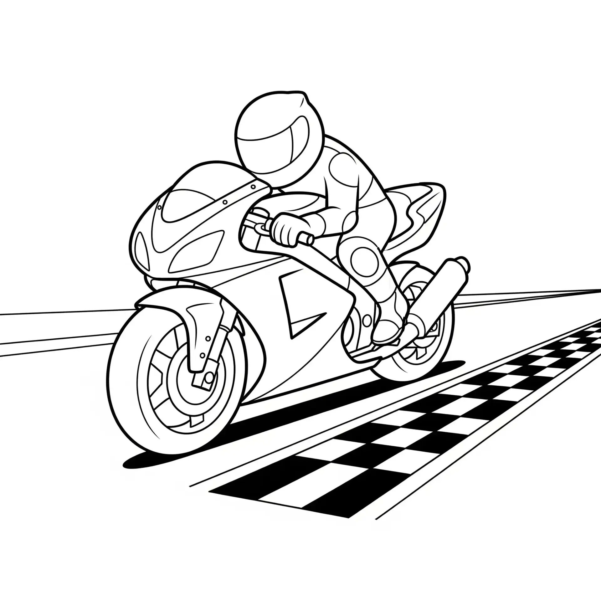 דף צביעה של רוכב על אופנוע ספורט להדפסה
