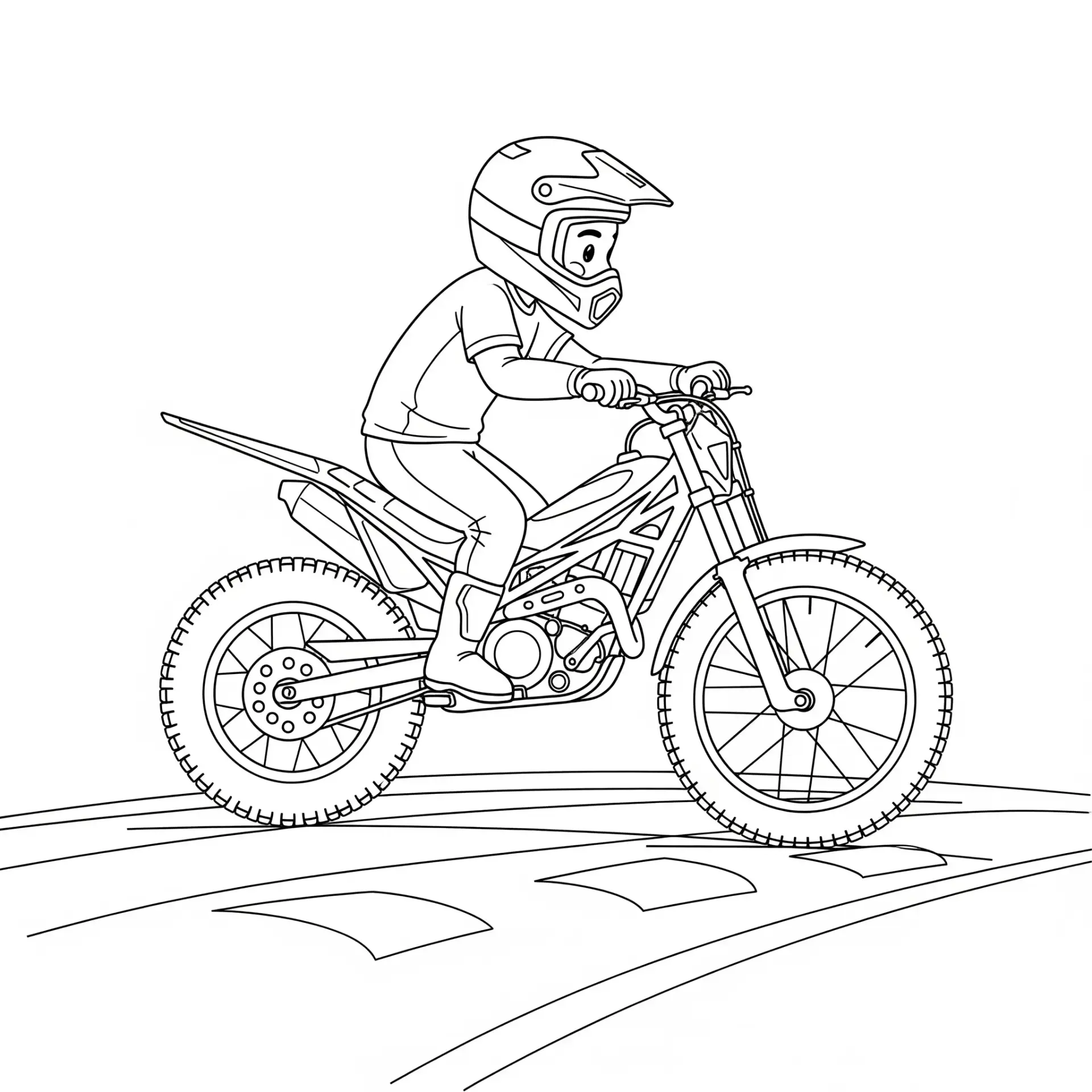 דף צביעה של רוכב על אופנוע שטח להדפסה