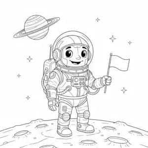 דף צביעה של רובוט בחלל להדפסה