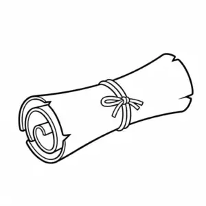 דף צביעה של מגילה מגולגלת להדפסה