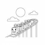 דף צביעה של רכבת הרים להדפסה