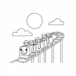 דף צביעה של רכבת הרים להדפסה