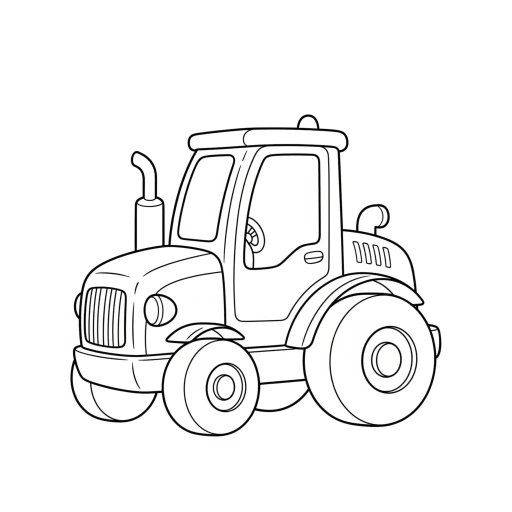דף צביעה של טרקטור פשוט להדפסה