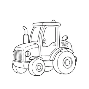 דף צביעה של טרקטור פשוט להדפסה