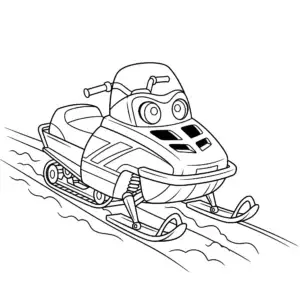 דף צביעה של אופנוע שלג להדפסה