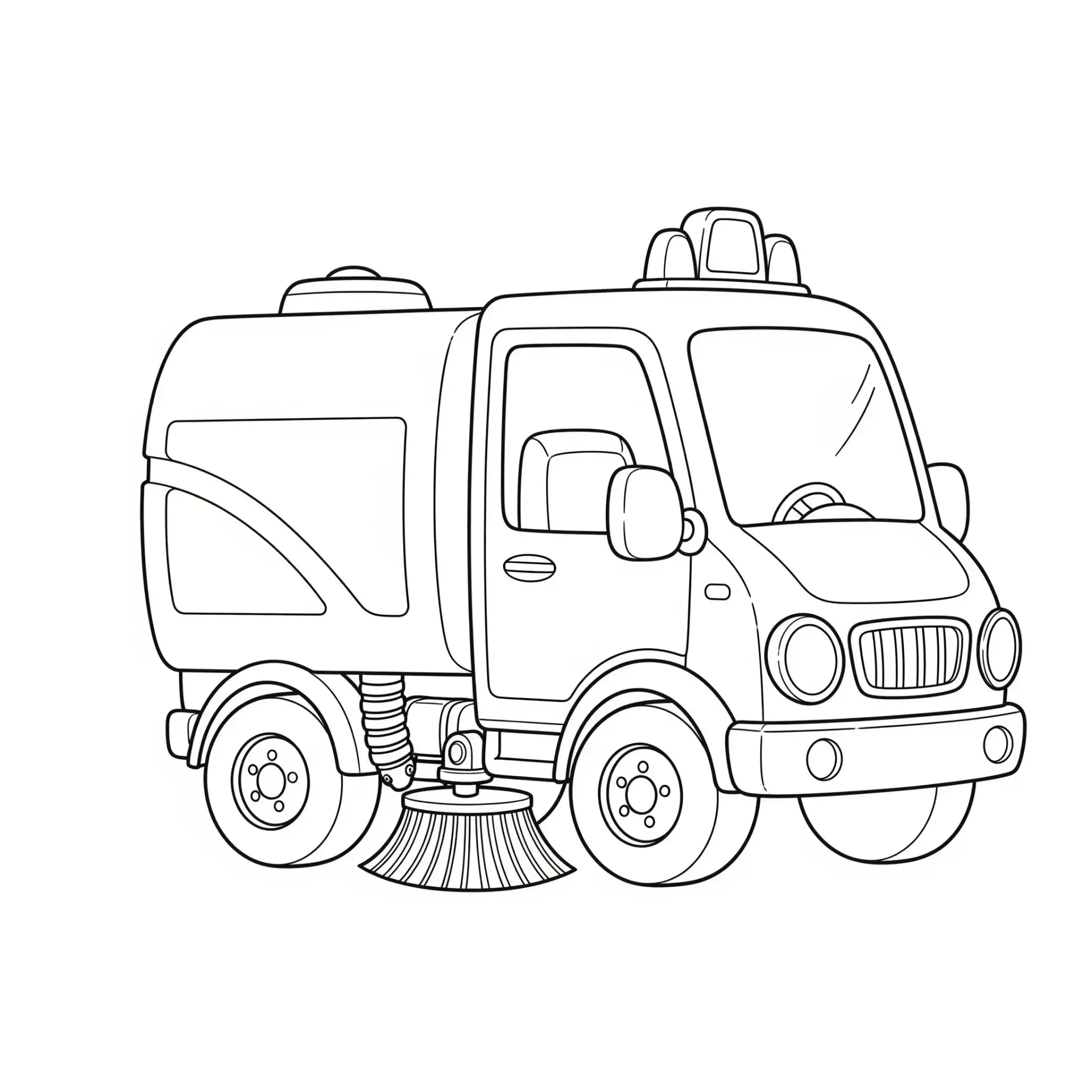 דף צביעה של משאית מנקה רחובות מתוקה להדפסה