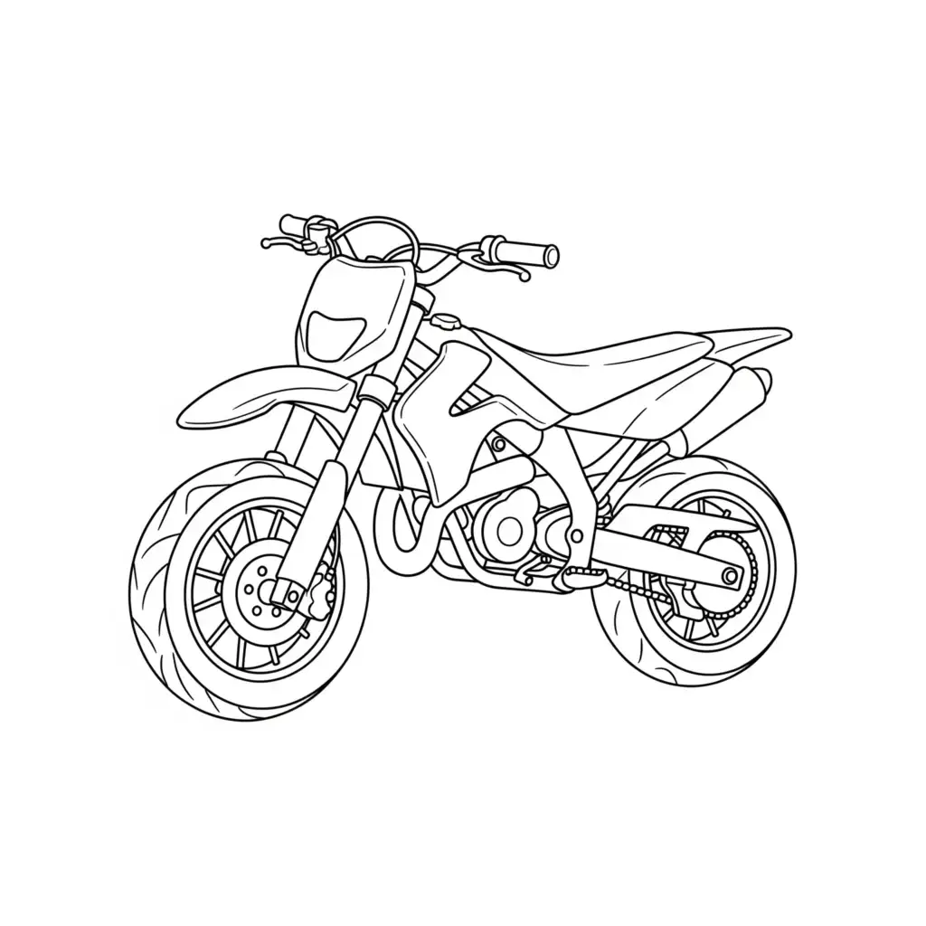 דף צביעה של אופנוע סופרמוטו להדפסה