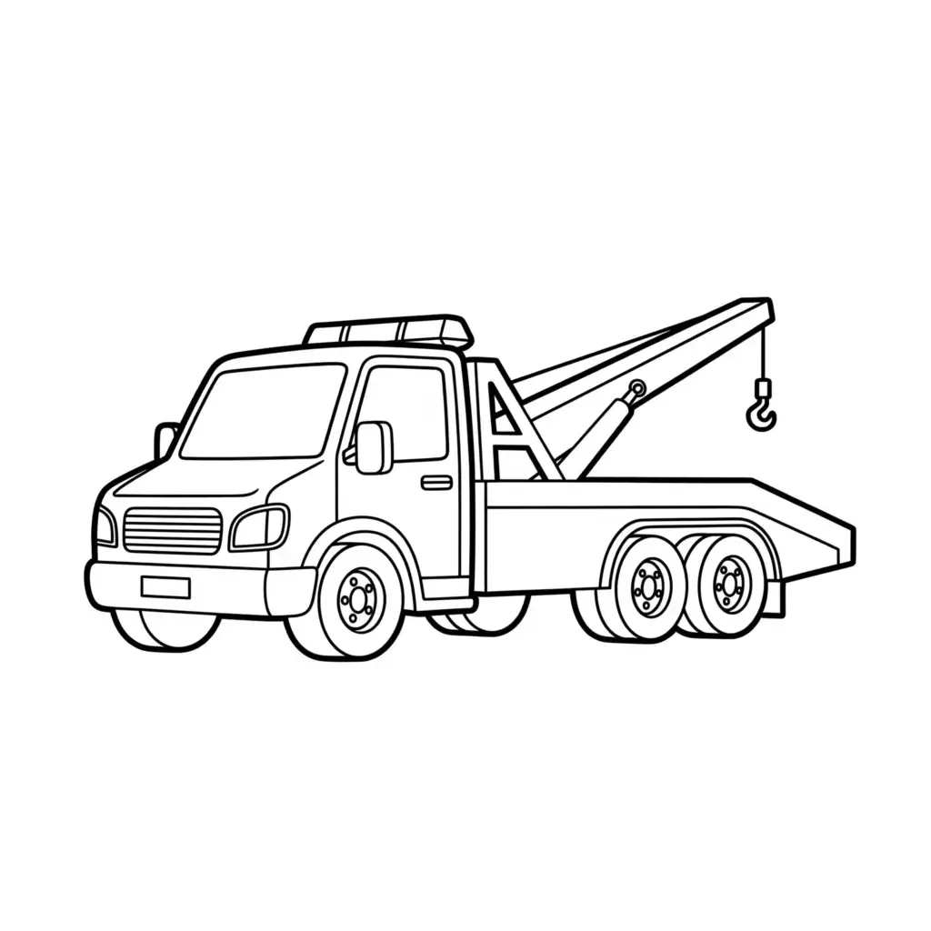 דף צביעה של משאית גרר להדפסה