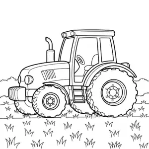 דף צביעה של טרקטור בשדה להדפסה