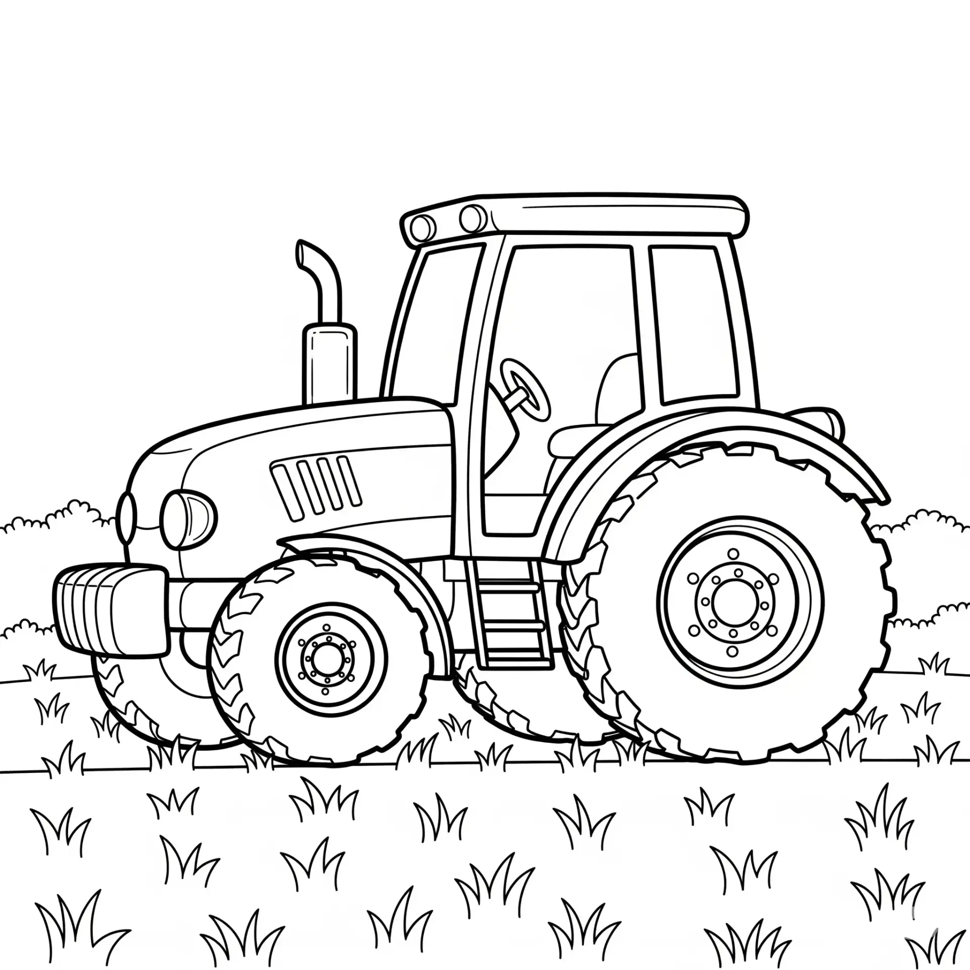 דף צביעה של טרקטור בשדה להדפסה