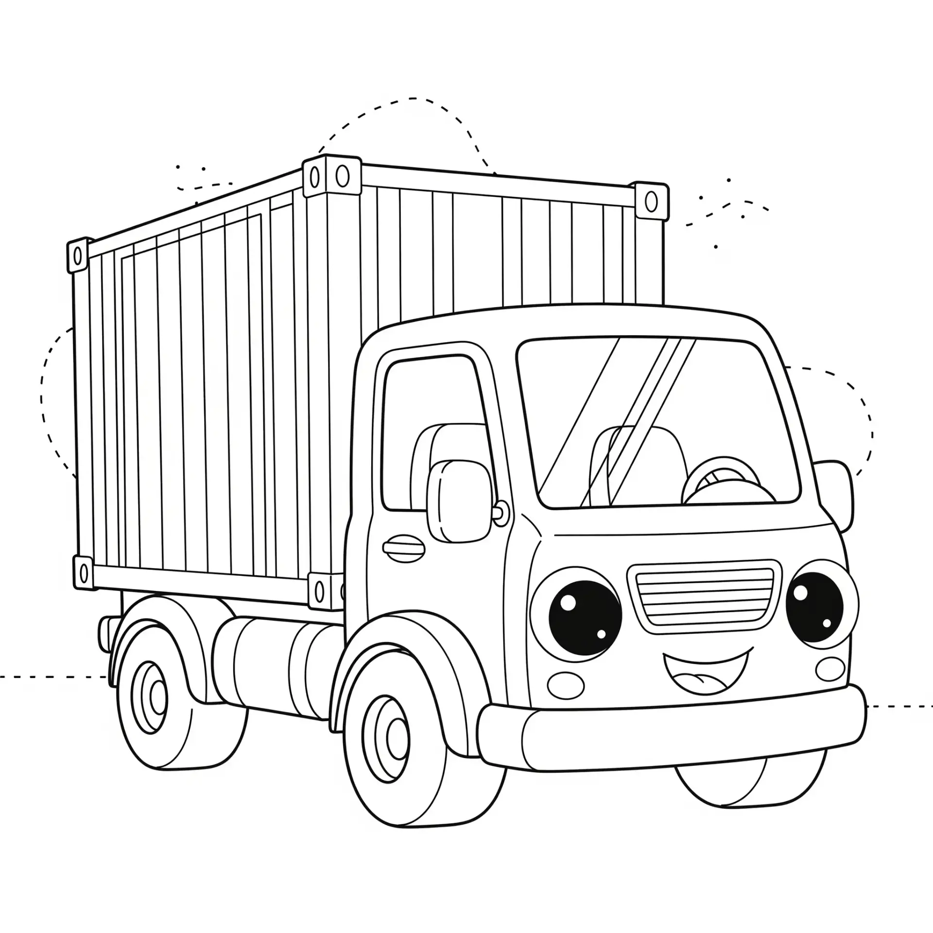 דף צביעה של משאית תובלה להדפסה