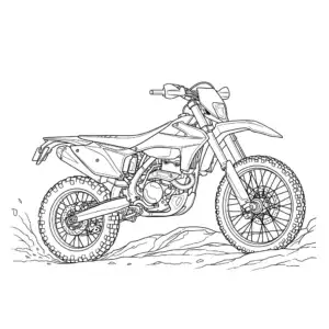 דף צביעה של אופנוע הרפתקאות להדפסה
