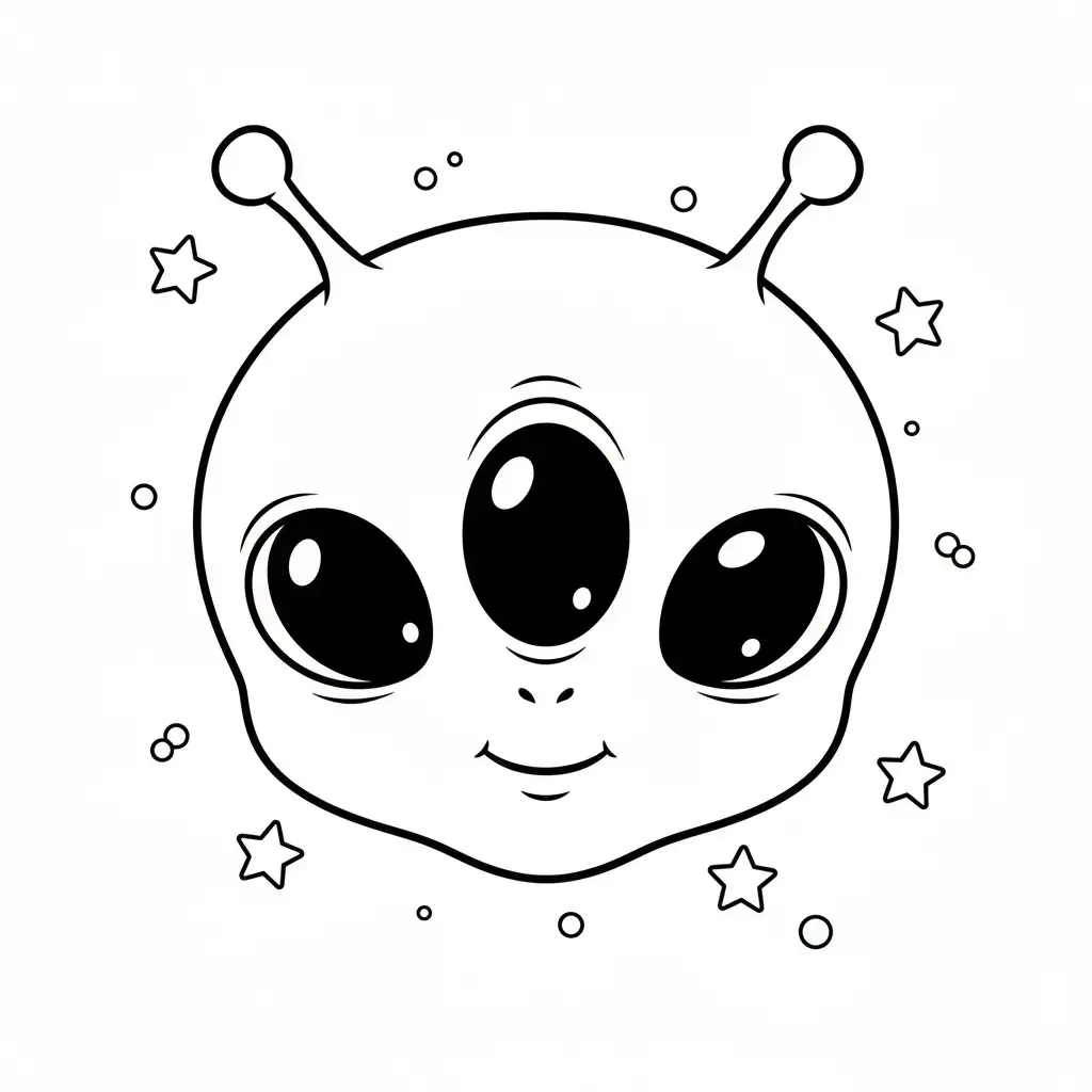 דף צביעה של פנים של חייזר להדפסה