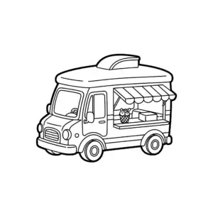 דף צביעה של משאית גלידה להדפסה